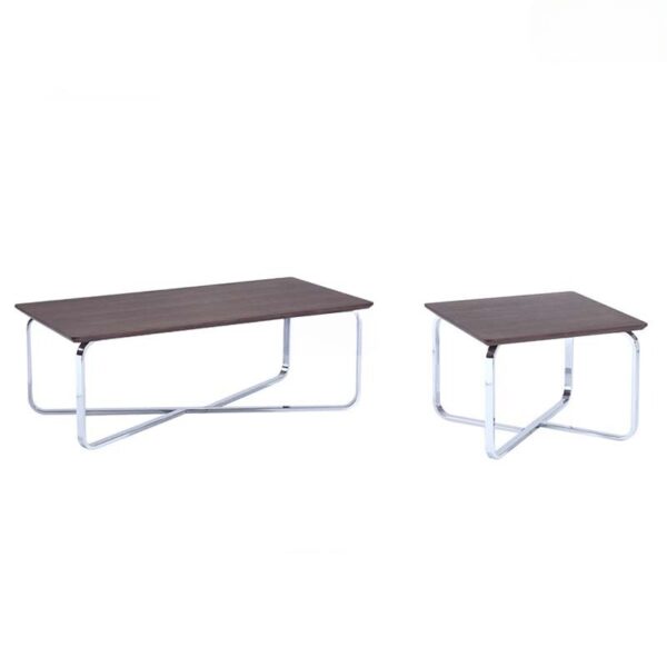 Bàn trà veneer gỗ hiện đại chân inox GT29839