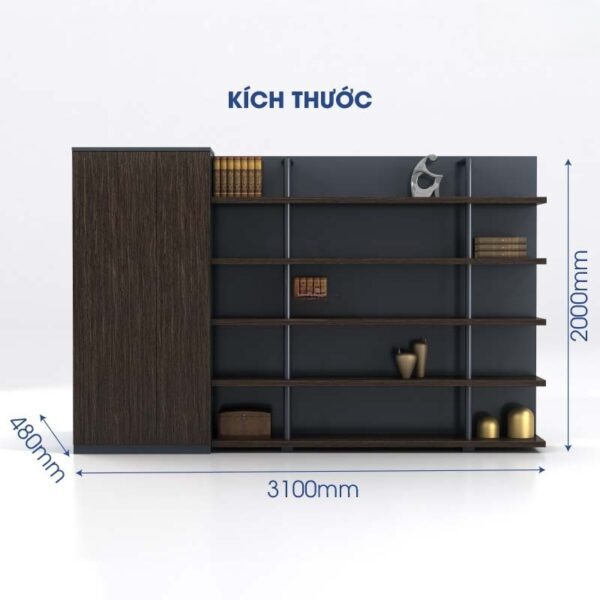 Tủ lạnh gỗ sồi đen Veneer cao cấp (DD33080)