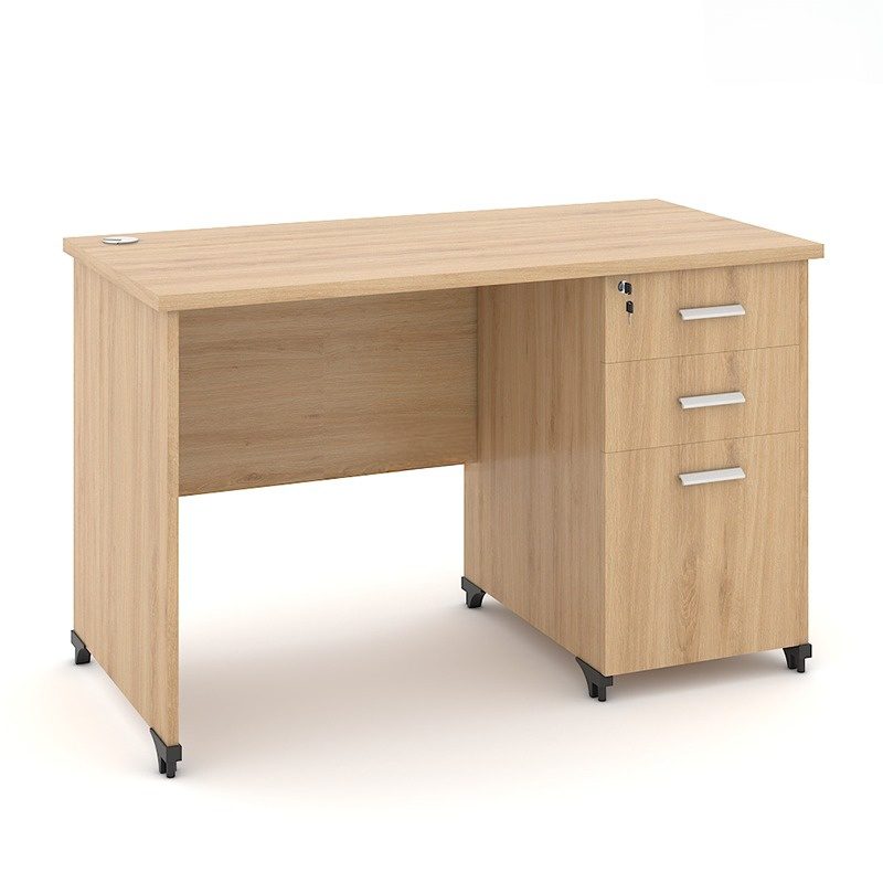 Bàn làm việc hiện đại 1m2 WK33579 Chi tiết mặt bàn và khung chân