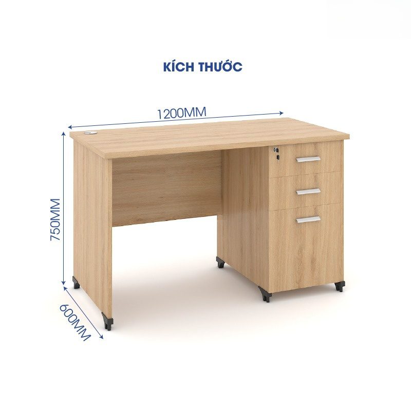 Bàn làm việc hiện đại 1m2 WK33579 Góc nhìn tổng thể từ trên xuống