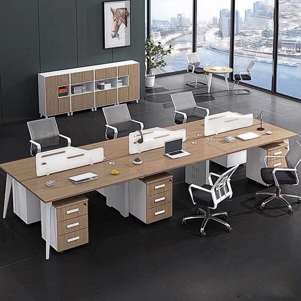Cụm bàn làm việc 6 người hiện đại W634702