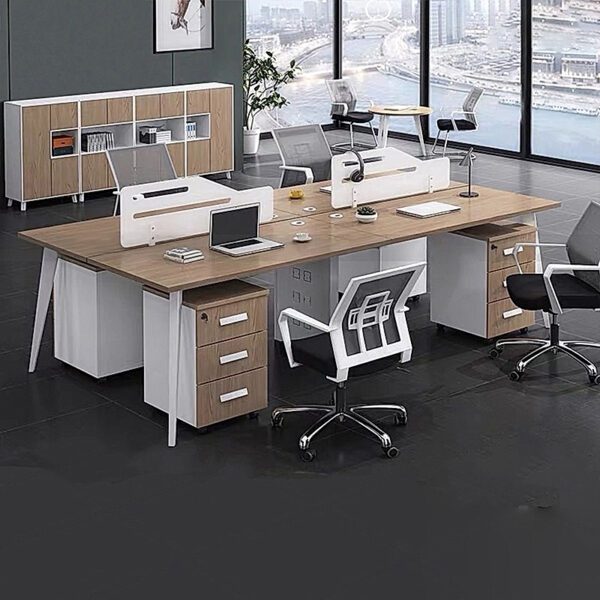 Cụm bàn làm việc 4 người hiện đại W434813
