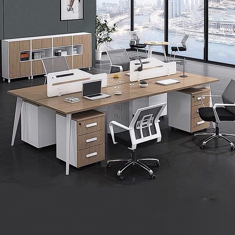 Cụm bàn làm việc 4 người hiện đại W434813 Cụm bàn làm việc 4 người hiện đại W434813