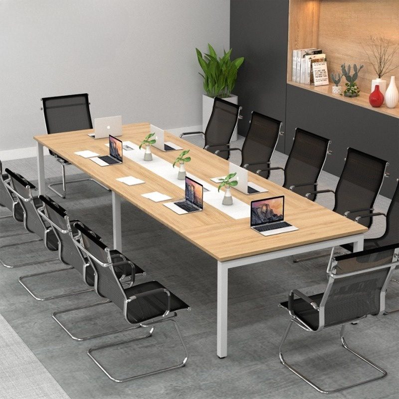 Bàn họp hiện đại 3m6 MT35408 Chi tiết mặt bàn và chân khung thép của MT35408