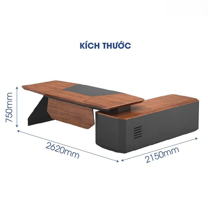 Bàn giám đốc gỗ sồi 2m6 cao cấp MS36141