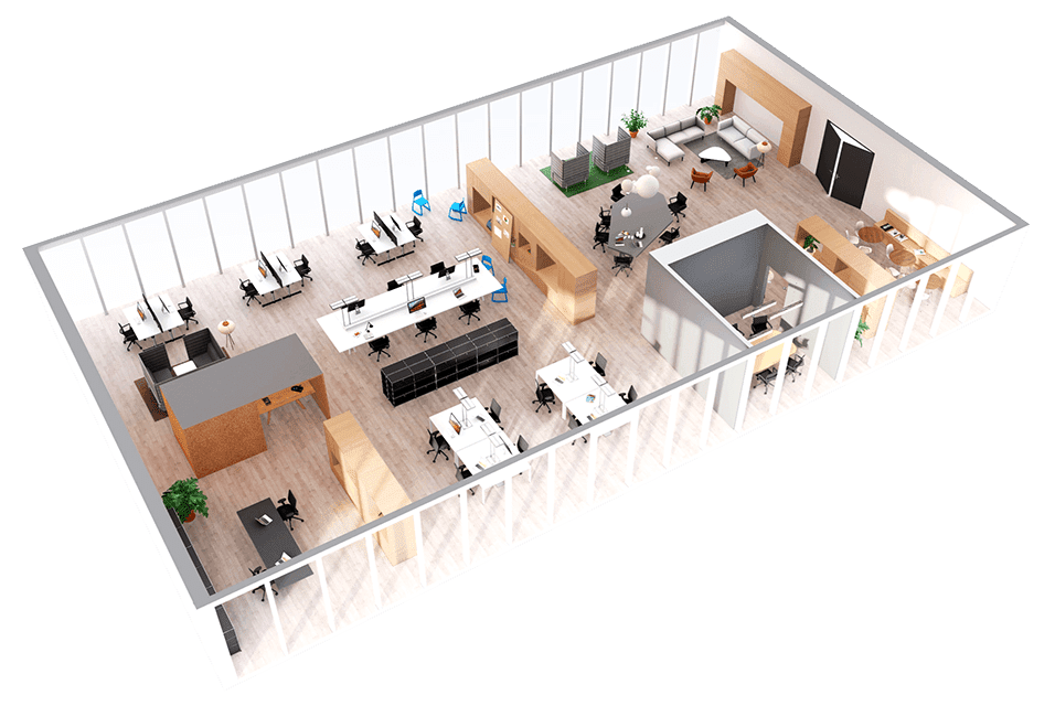 Thiết Kế Nội Thất Văn Phòng lên 3D