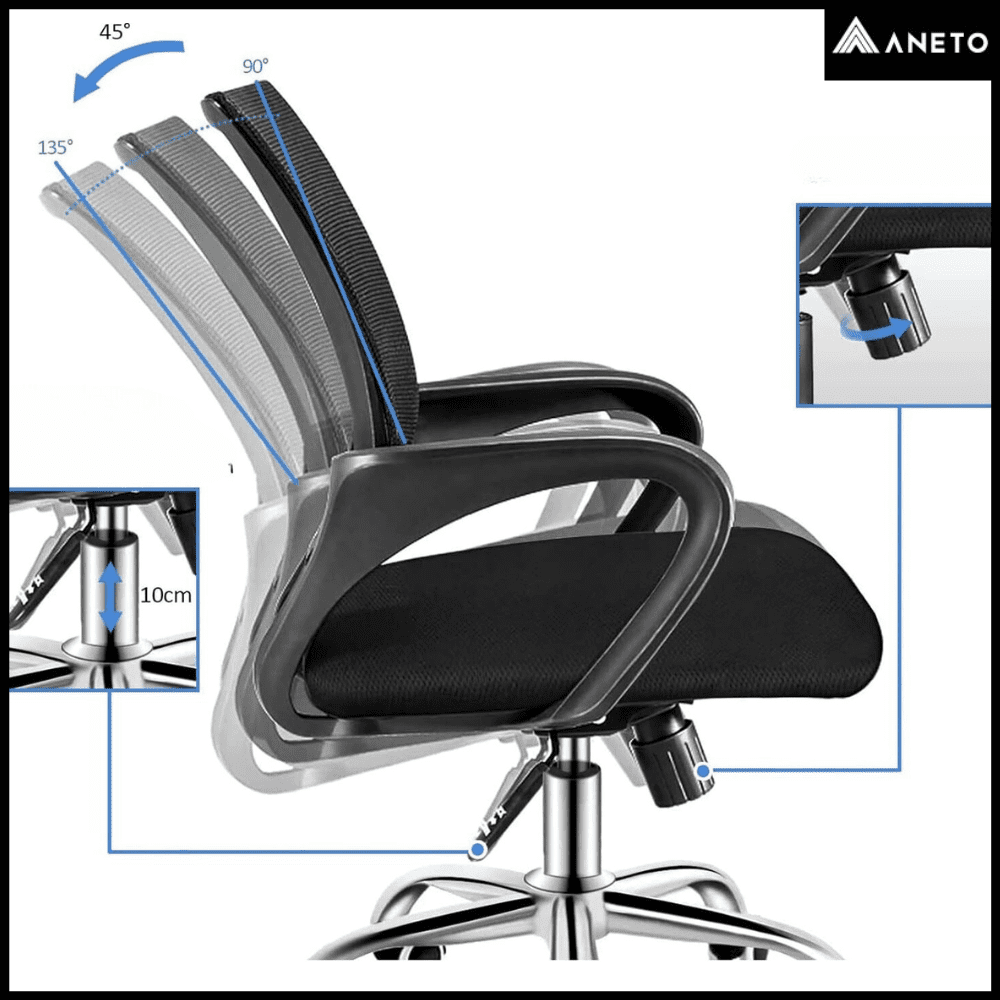 Ghế Xoay Lưới Văn Phòng Cao Cấp ANETO Ghế Xoay Lưới Văn Phòng Cao Cấp ANETO