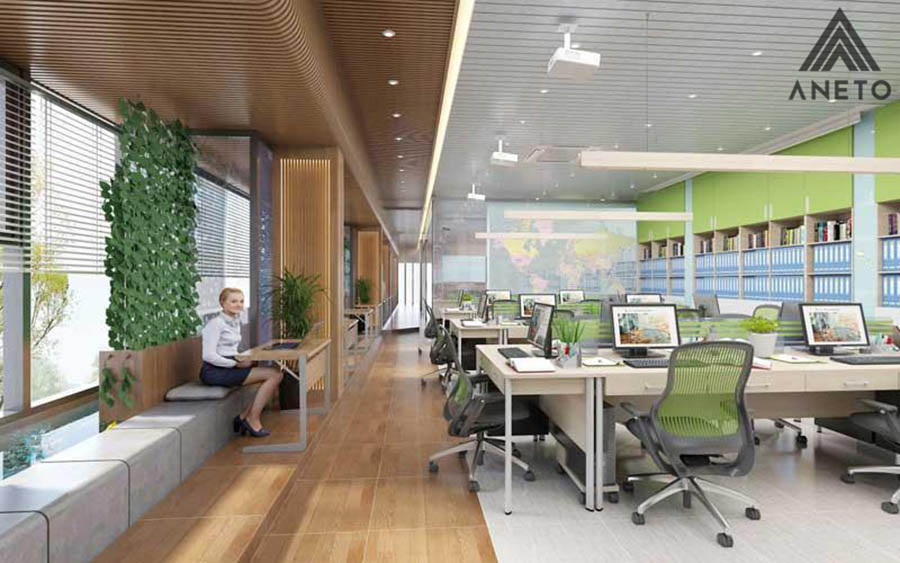 Thiết kế văn phòng diện tích 100m2 tối ưu không gian Thiết kế văn phòng diện tích 100m2 tối ưu không gian