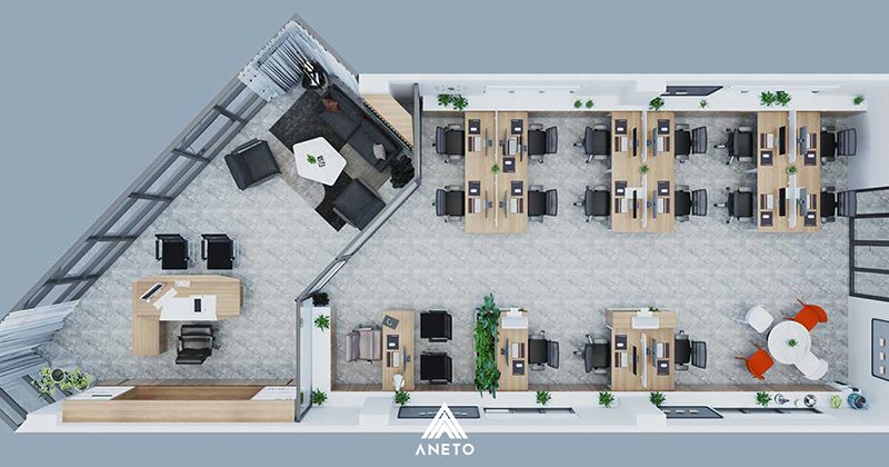 Văn phòng nhà ống sự kết hợp giữa chức năng và thẩm mỹ