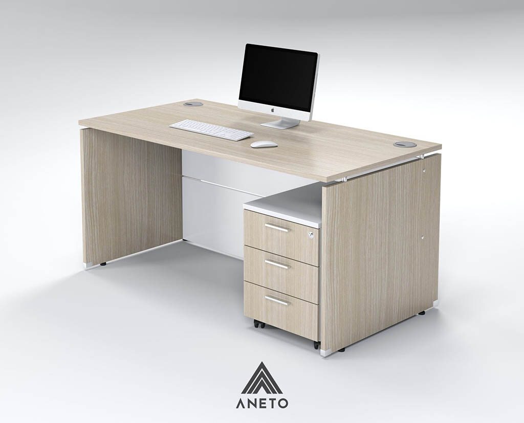 Bàn làm việc chữ u kèm hộc hiện đại