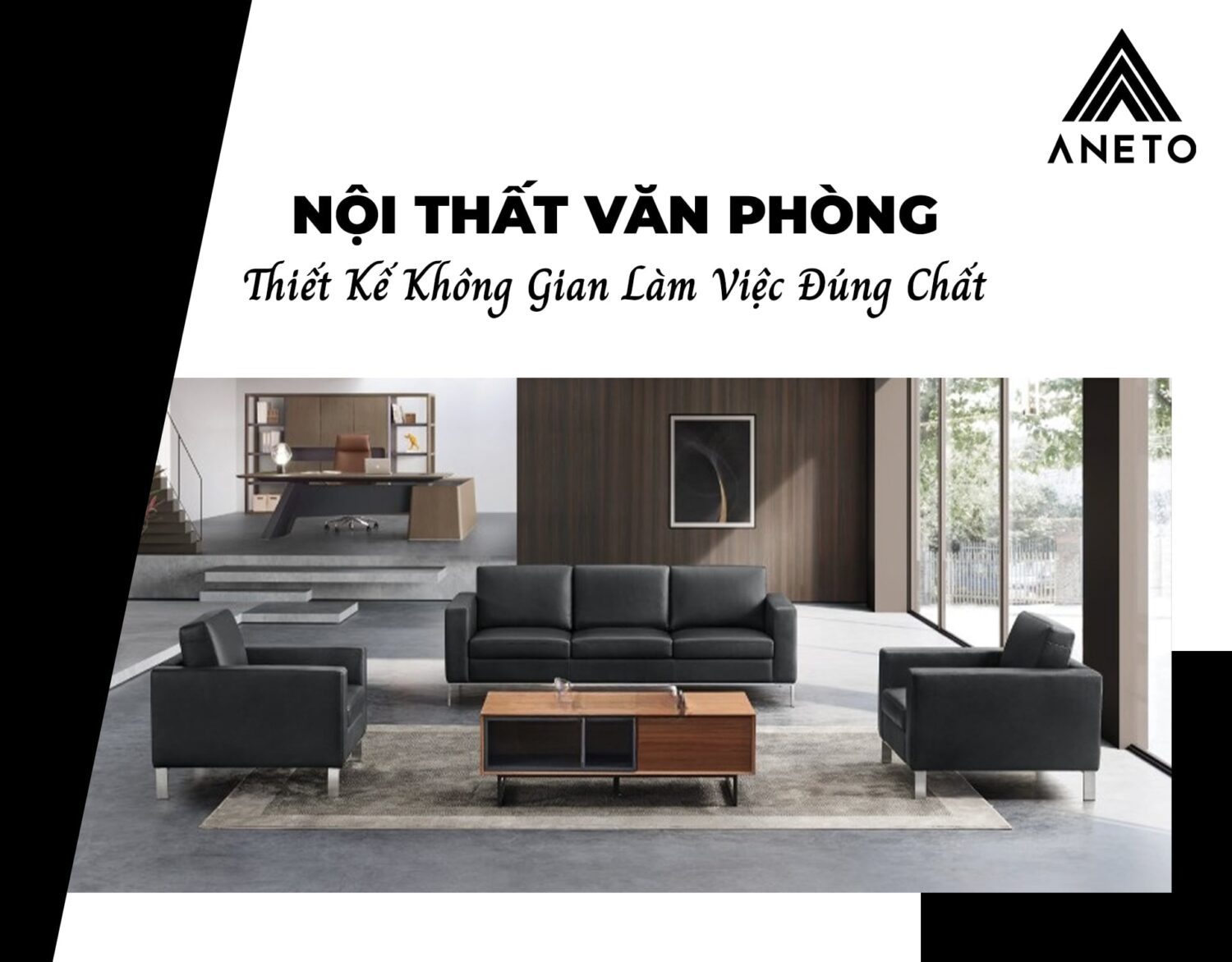 Bàn giám đốc nhập khẩu cao cấp PD35968 Nội Thất Văn Phòng ANETO