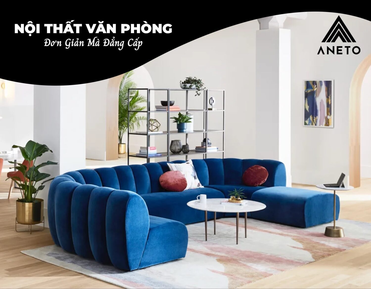 Bàn Giám Đốc Đơn Giản 2m1 PD35695 Nội Thất Văn Phòng ANETO
