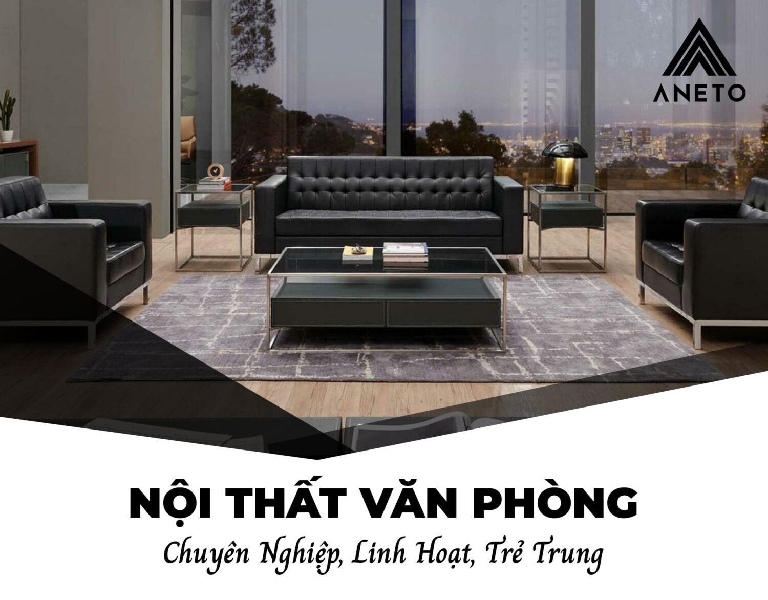 Bàn làm việc giám đốc nhập khẩu cao cấp PD35983 Nội Thất Văn Phòng ANETO