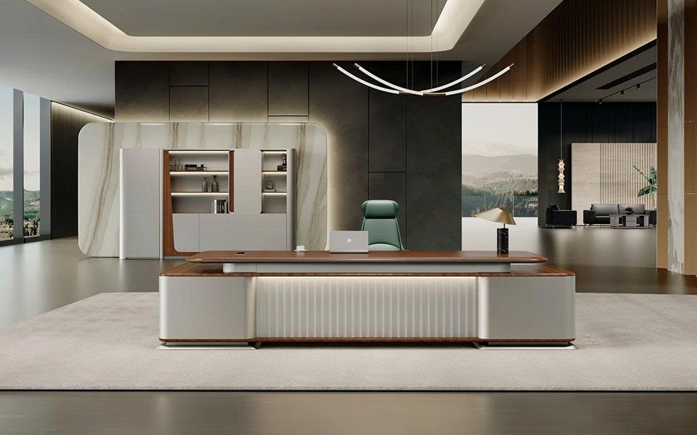 Combo bàn tủ lãnh đạo – Biểu tượng của đẳng cấp và phong thuỷ quyền uy