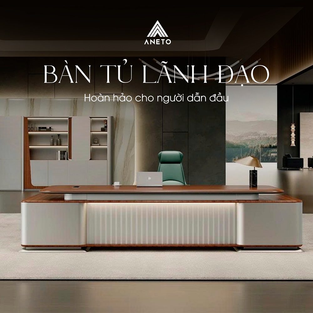 Combo bàn tủ lãnh đạo – Biểu tượng của đẳng cấp và phong thuỷ quyền uy