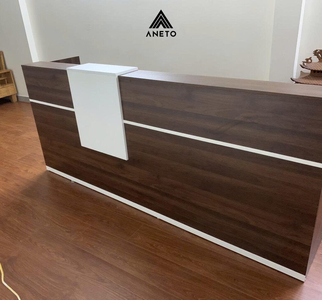 Dự án thiết kế – sản xuất – thi công quầy lễ tân văn phòng tại Trung Kính, Hà Nội