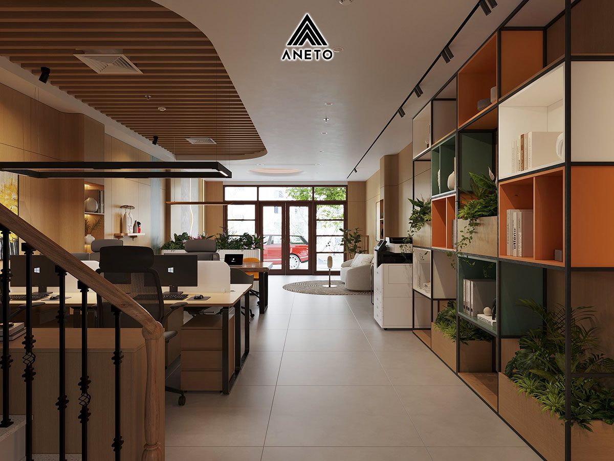 Dự án thiết kế tầng 1 văn phòng làm việc – tiếp khách tại Vinhome Ocean Park