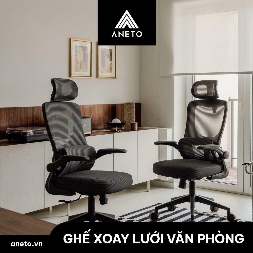 Ghế công thái học Full đen ANETO OC0445111 Ghế công thái học Full đen ANETO OC0445111