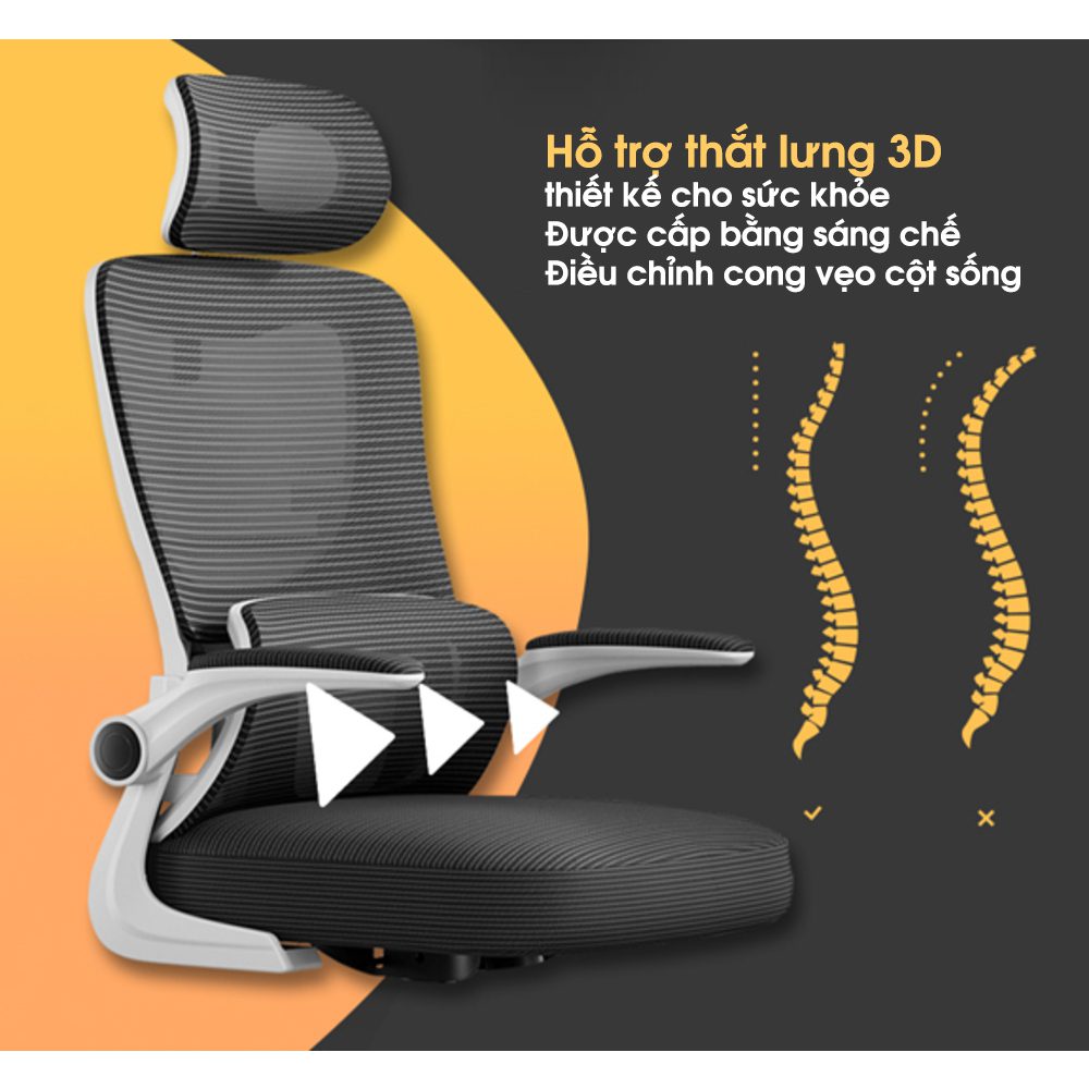 Ghế công thái học ANETO lưng lưới tựa đầu chỉnh linh hoạt OC0445123 Ghế công thái học ANETO lưng lưới tựa đầu chỉnh linh hoạt OC0445123