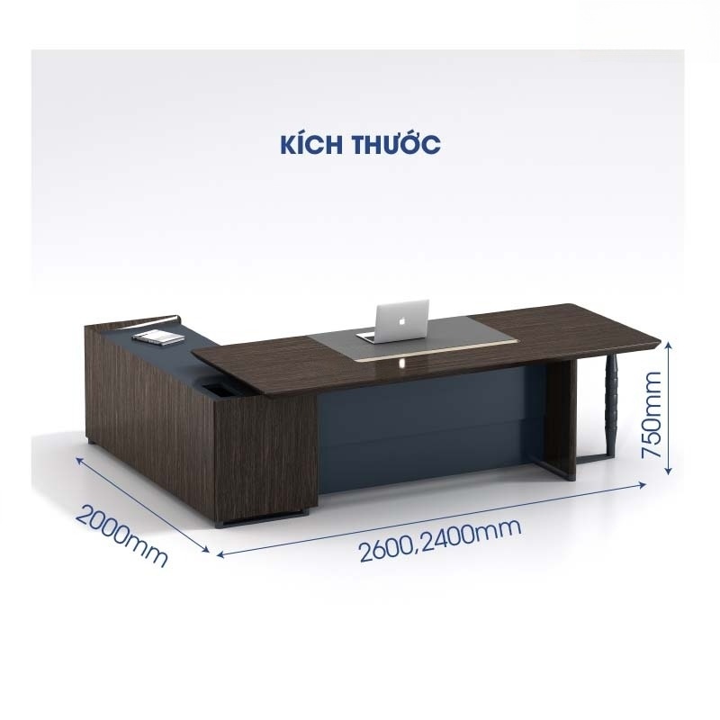 Bàn giám đốc cao cấp 2m6 MS36137 - Chi tiết hộc kéo và tủ tài liệu
