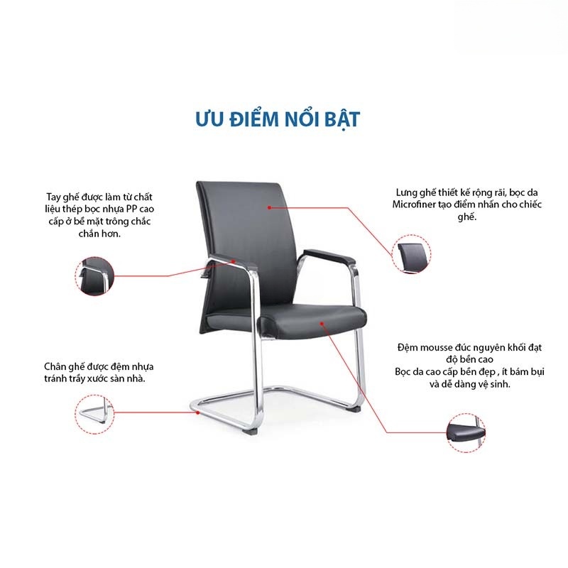 Ghế chân quỳ da cao cấp KQ36719