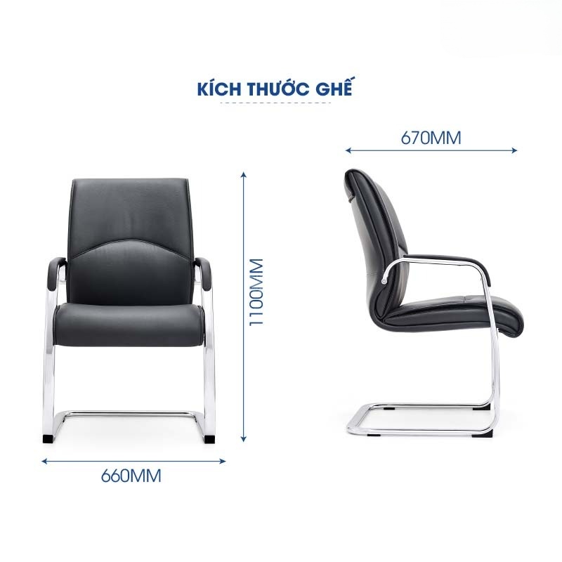 Ghế chân quỳ da KQ36815 - Góc nhìn bên cạnh