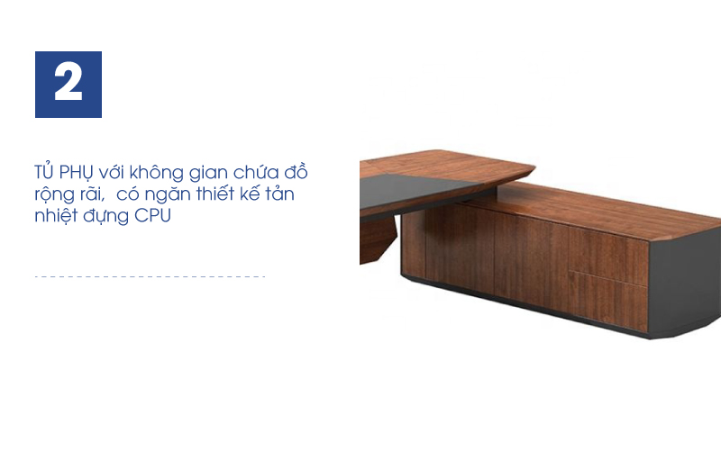 Bàn giám đốc gỗ sồi 2m6 cao cấp MS36141