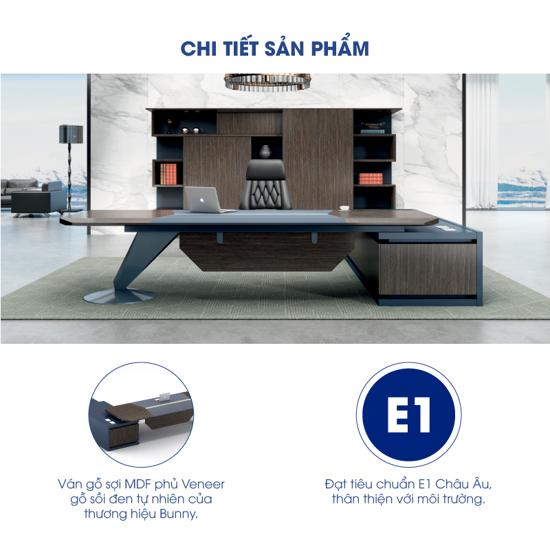 Bàn Giám Đốc Cao Cấp 3m2 MS36133