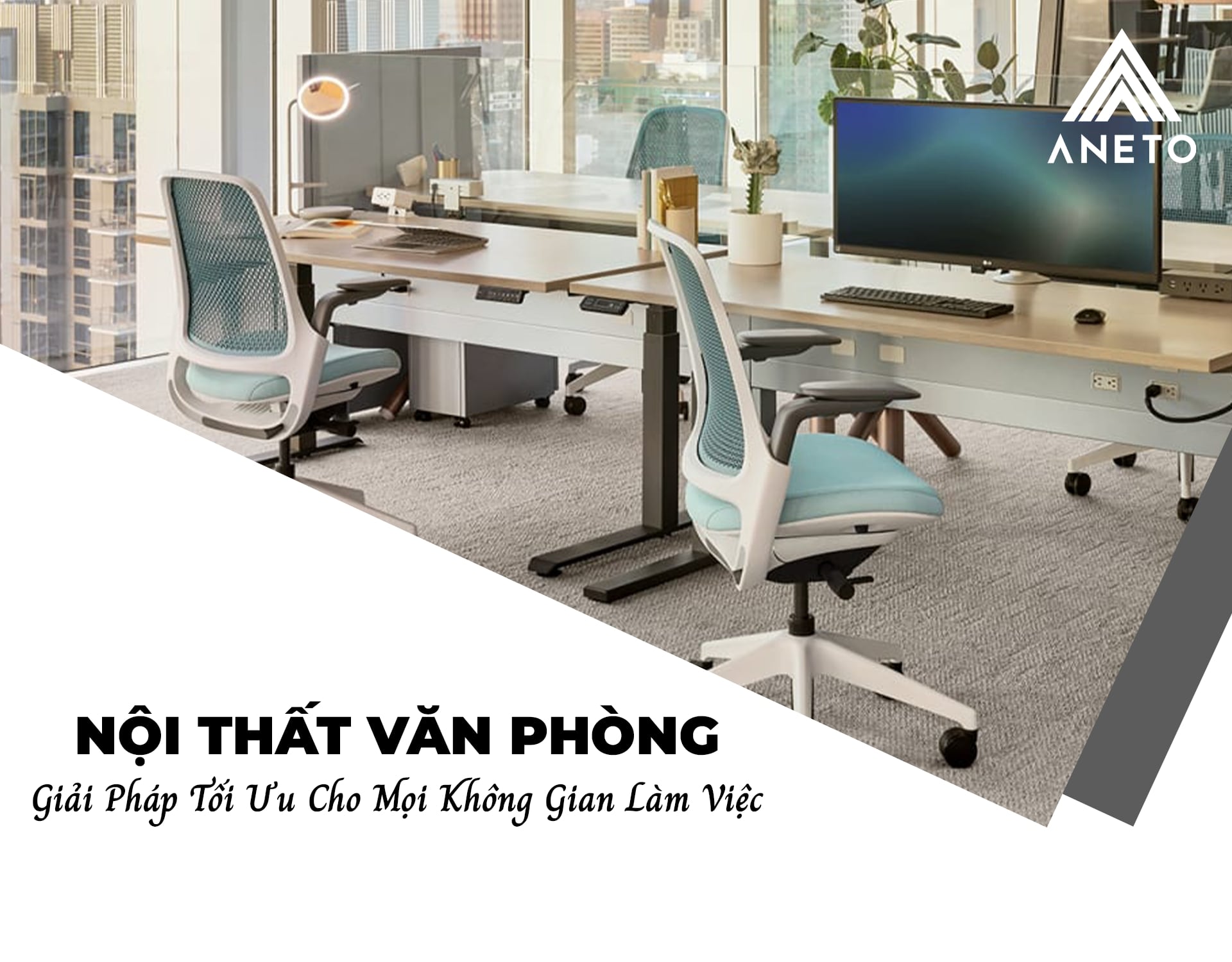 Bàn giám đốc nhập khẩu hiện đại PD35926 Nội Thất Văn Phòng ANETO