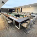 Bàn họp văn phòng chân sắt hiện đại