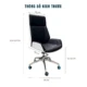 Ghế Giám Đốc Xoay Da Nhập Khẩu ANETO MD37740