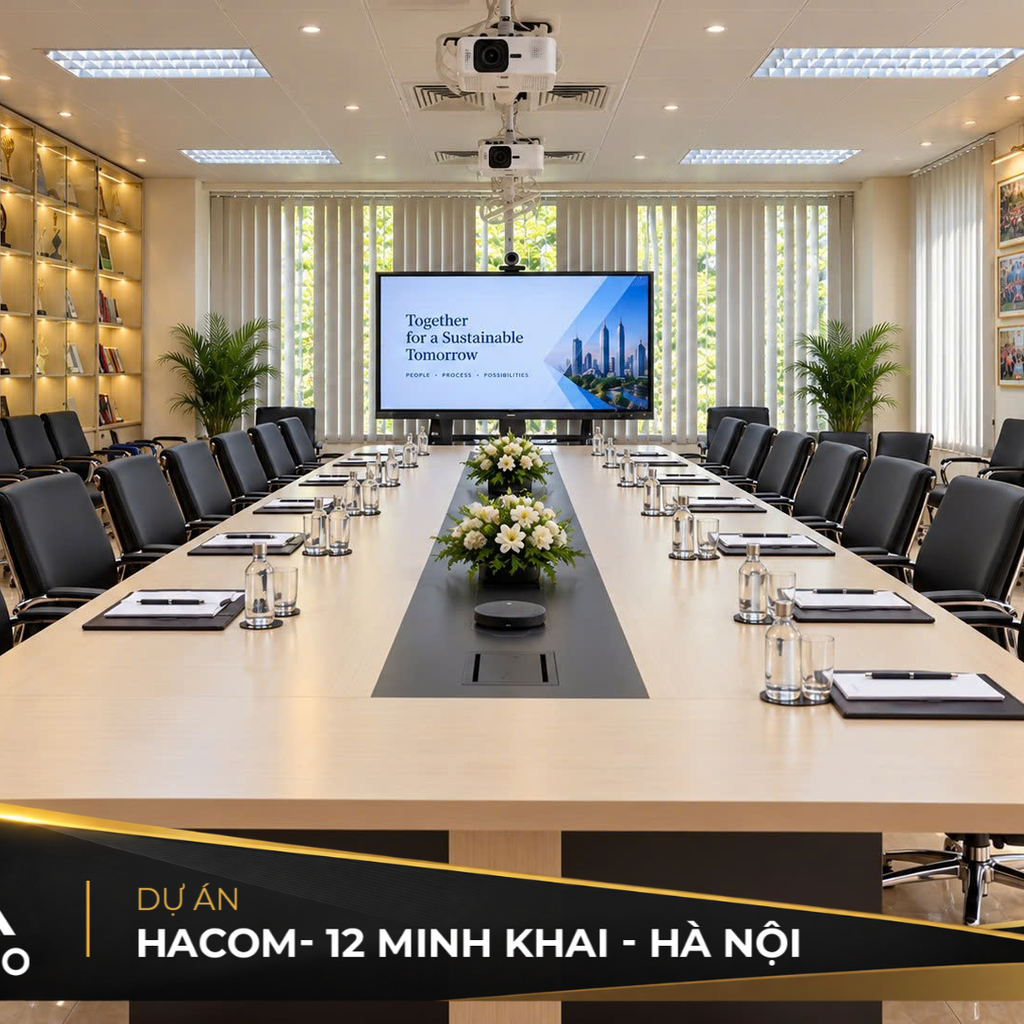 Bàn họp hiện đại tại Dự án HACOM – 12 Minh Khai, Hà Nội Bàn họp hiện đại tại Dự án HACOM – 12 Minh Khai, Hà Nội